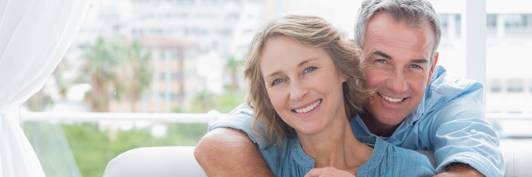 woman and man hugging